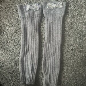 Justice grey leg warmers